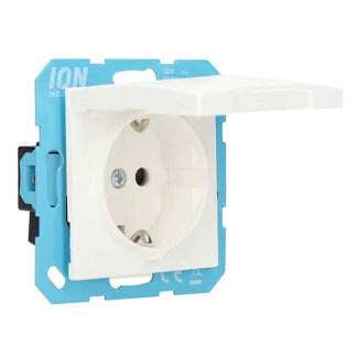 ION Industries Stopcontact | ION Industries | V1/J1 (Inbouw, Randaarde, Klapdeksel, Mat wit) 66.009.43 K180107673 - 4