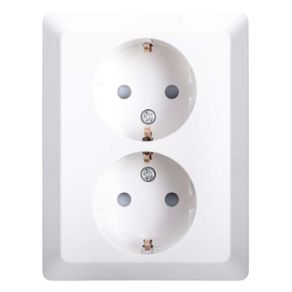 ION Industries Stopcontact | ION Industries (Half opbouw, Dubbel, Randaarde, Wit) 66.006.50 K180107655 - 1
