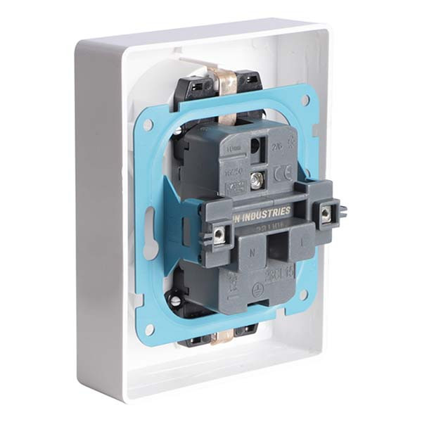 ION Industries Stopcontact | ION Industries (Half opbouw, Dubbel, Randaarde, Wit) 66.006.50 K180107655 - 3