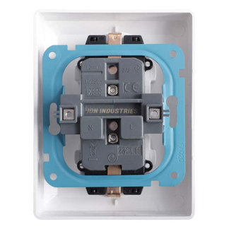 ION Industries Stopcontact | ION Industries (Half opbouw, Dubbel, Randaarde, Wit) 66.006.50 K180107655 - 4