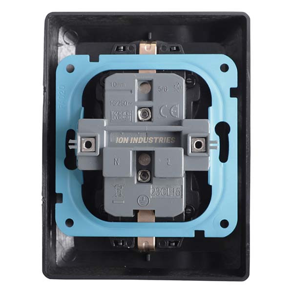 ION Industries Stopcontact | ION Industries (Half opbouw, Dubbel, Randaarde, Zwart) 66.007.50 K180107656 - 3