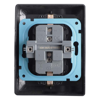 ION Industries Stopcontact | ION Industries (Half opbouw, Dubbel, Randaarde, Zwart) 66.007.50 K180107656 - 3