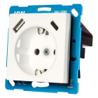 ION Industries Stopcontact met USB | ION Industries | V1/J1 (Inbouw, Randaarde, USB A, USB C, Aanraakbeveiliging, Mat wit) 66.009.46 K180107684 - 3