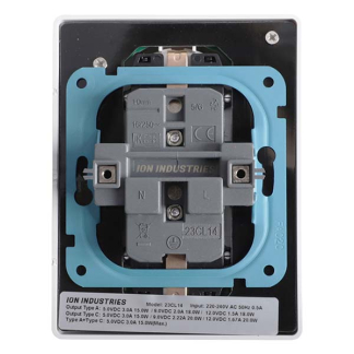 ION Industries Stopcontact met USB | ION Industries (Half opbouw, Dubbel, USB A, USB C, Randaarde, Wit) 66.006.80 K180107657 - 3
