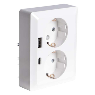 ION Industries Stopcontact met USB | ION Industries (Half opbouw, Dubbel, USB A, USB C, Randaarde, Wit) 66.006.80 K180107657 - 5