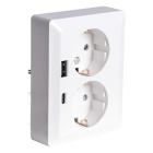 ION Industries Stopcontact met USB | ION Industries (Half opbouw, Dubbel, USB A, USB C, Randaarde, Wit) 66.006.80 K180107657 - 5