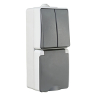 ION Industries Stopcontact met schakelaar voor buiten | ION Industries (Randaarde, Serie, Verticaal, IP54, 65 x 150 x 53mm, Mat Grijs) 66.944.71 K100100525 - 3