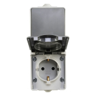 ION Industries Stopcontact met schakelaar voor buiten | ION Industries (Randaarde, Wissel, Verticaal, IP54, 65 x 150 x 53mm, Mat Grijs) 66.944.68 K100100523 - 2