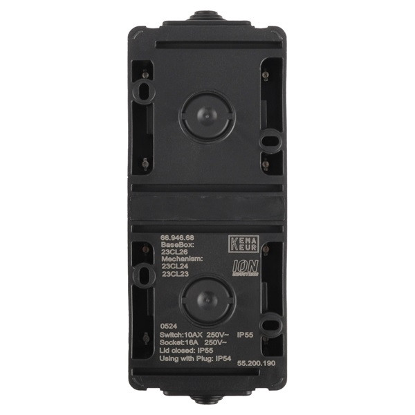 ION Industries Stopcontact met schakelaar voor buiten | ION Industries (Randaarde, Wissel, Verticaal, IP54, Mat zwart) 66.946.68 K100100533 - 5