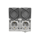ION Industries Stopcontact voor buiten | ION Industries (Dubbel, Horizontaal, IP54, 150 x 65 x 53mm, Mat Grijs) 66.944.51 K100100521 - 2