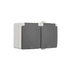 ION Industries Stopcontact voor buiten | ION Industries (Dubbel, Horizontaal, IP54, 150 x 65 x 53mm, Mat Grijs) 66.944.51 K100100521 - 3