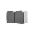ION Industries Stopcontact voor buiten | ION Industries (Dubbel, Horizontaal, IP54, 150 x 65 x 53mm, Mat Grijs) 66.944.51 K100100521 - 4