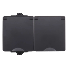 Stopcontact voor buiten | ION Industries (Dubbel, Horizontaal, IP54, 150 x 65 x 53mm, Mat Zwart)