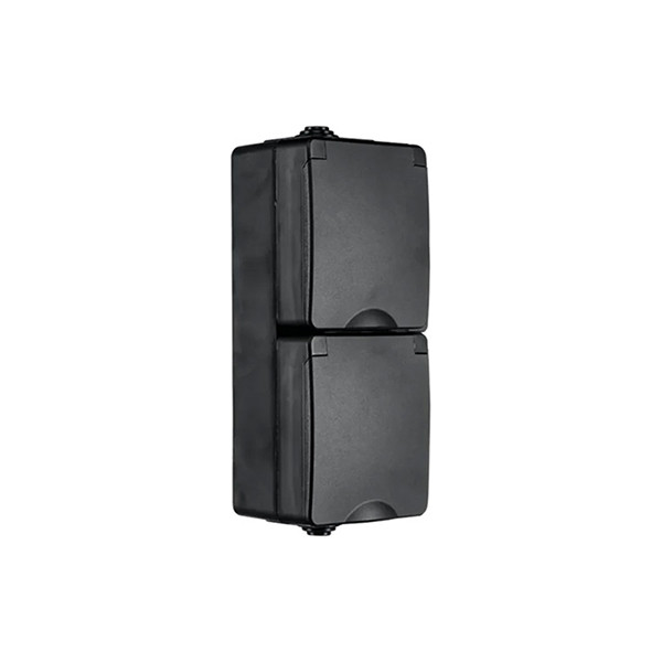 ION Industries Stopcontact voor buiten | ION Industries (Dubbel, Verticaal, IP54, 65 x 150 x 53mm, Mat Zwart) 66.946.50 K100100530 - 3