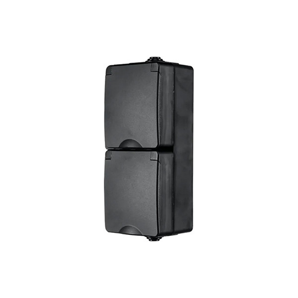 ION Industries Stopcontact voor buiten | ION Industries (Dubbel, Verticaal, IP54, 65 x 150 x 53mm, Mat Zwart) 66.946.50 K100100530 - 4
