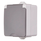 ION Industries Stopcontact voor buiten | ION Industries (Enkel, 16A, IP54, 75 x 65 x 53mm, Mat Grijs) 66.944.42 K100100519 - 2