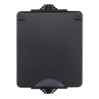 ION Industries Stopcontact voor buiten | ION Industries (Enkel, 230V, 10A, IP54, 65 x 75 x 53mm, Mat Zwart) 66.946.42 K100100529 - 1
