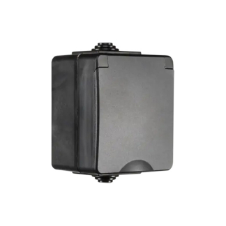 ION Industries Stopcontact voor buiten | ION Industries (Enkel, 230V, 10A, IP54, 65 x 75 x 53mm, Mat Zwart) 66.946.42 K100100529 - 3
