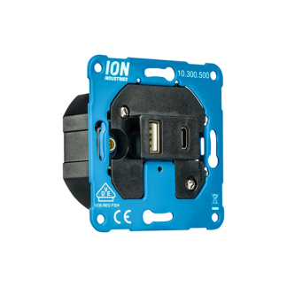 ION Industries USB stopcontact | ION Industries | V1/J1 (USB A, USB C) 66.008.79 K180107629 - 2