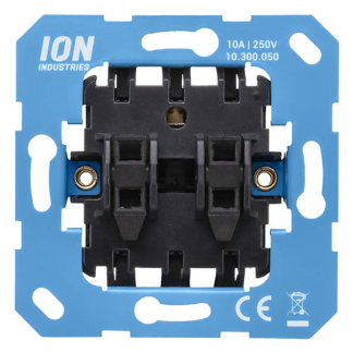 ION Industries Wissel/wisselschakelaar met lichtknop | ION Industries | V1/J1 (Basiselement + Bedieningswip, Inbouw, Mat wit)  K180108095 - 2