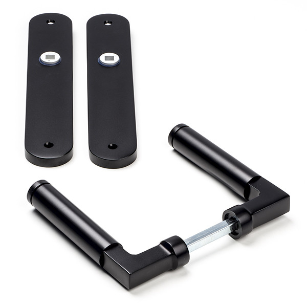 Impresso Deurklink met blindschild | Impresso | Aston (Aluminium, Zwart) 8601232 K010808205 - 1