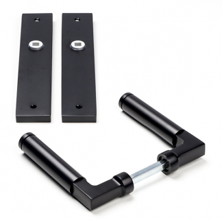 Impresso Deurklink met blindschild | Impresso | Aston (Aluminium, Zwart) 8601412 K010808206 - 1
