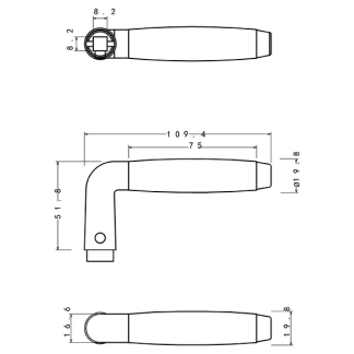 Impresso Deurklink met blindschild | Impresso | Swindon (Chroom, Zwart) 86.012.86 K010809671 - 