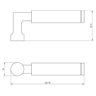 Impresso Deurklink met sleutelschild | Impresso | Aston | 56 mm  (Aluminium, Zwart) 8601233 K010808201 - 