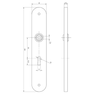 Impresso Deurklink met sleutelschild | Impresso | Aston | 56 mm  (Aluminium, Zwart) 8601233 K010808201 - 