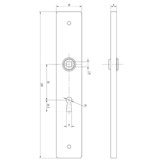 Impresso Deurklink met sleutelschild | Impresso | Aston | 56 mm  (Aluminium, Zwart) 8601413 K010808203 - 