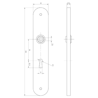 Impresso Deurklink met sleutelschild | Impresso | Lake | 56 mm  (Aluminium, Zwart) 8601245 K010808212 - 