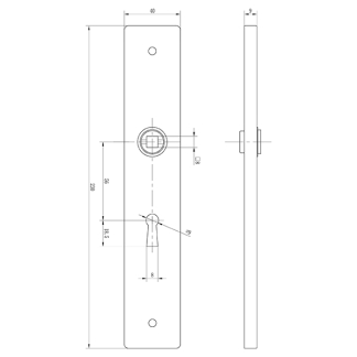 Impresso Deurklink met sleutelschild | Impresso | London | 56 mm (Aluminium) 86.010.77 K010809683 - 