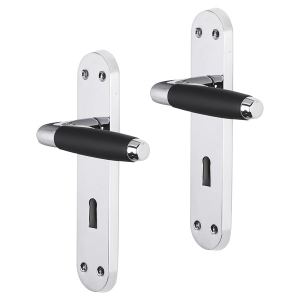 Impresso Deurklink met sleutelschild | Impresso | Swindon | 56 mm (Chroom, Zwart) 86.012.87 K010809672 - 1