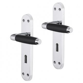 Impresso Deurklink met sleutelschild | Impresso | Swindon | 56 mm (Chroom, Zwart) 86.012.87 K010809672 - 1