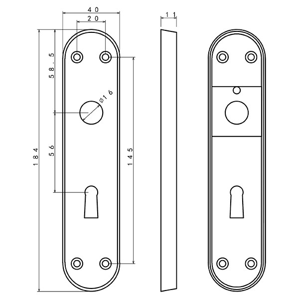 Impresso Deurklink met sleutelschild | Impresso | Swindon | 56 mm (Chroom, Zwart) 86.012.87 K010809672 - 4
