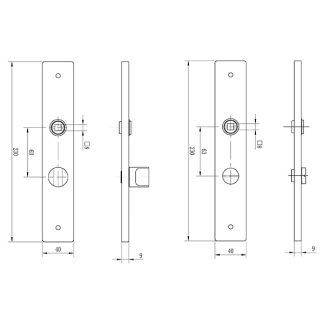 Impresso Deurklink met wc-sluitingschild | Impresso | Lake | 63 mm (Aluminium, Zwart) 86.014.38 K010809651 - 