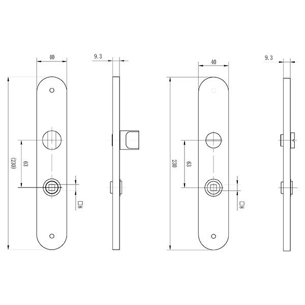 Impresso Deurklink met wc-sluitingschild | Impresso | London | 63 mm (Aluminium) 86.010.72 K010809678 - 5