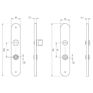 Impresso Deurklink met wc-sluitingschild | Impresso | London | 63 mm (Aluminium) 86.010.72 K010809678 - 