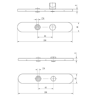 Impresso Deurklink met wc-sluitingschild | Impresso | London | 63 mm (Aluminium) 86.010.75 K010809681 - 