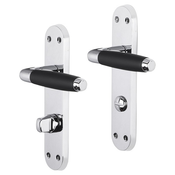 Impresso Deurklink met wc-sluitingschild | Impresso | Swindon | 63 mm (Chroom, Zwart) 86.012.88 K010809673 - 1