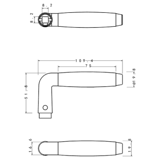 Impresso Deurklink met wc-sluitingschild | Impresso | Swindon | 63 mm (Chroom, Zwart) 86.012.88 K010809673 - 