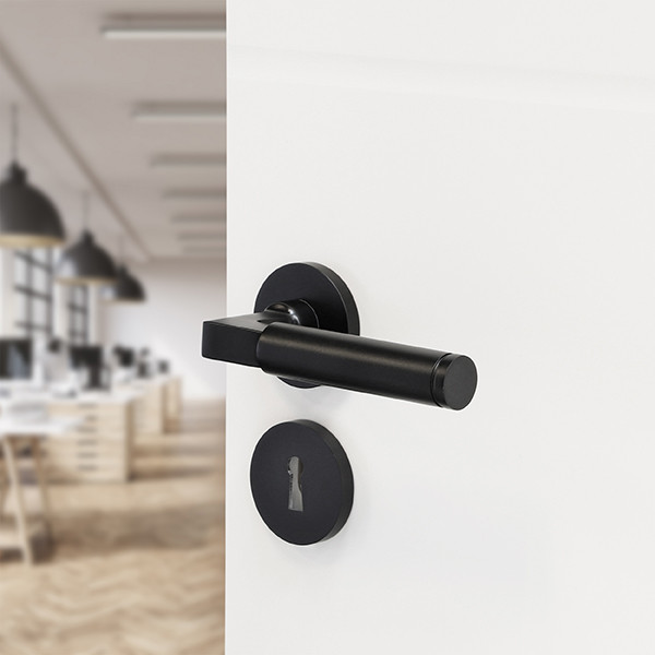 Impresso Deurklink op rozet | Aston (Rond, Sleutelgat, 2 stuks) 8601230 K010808197 - 3