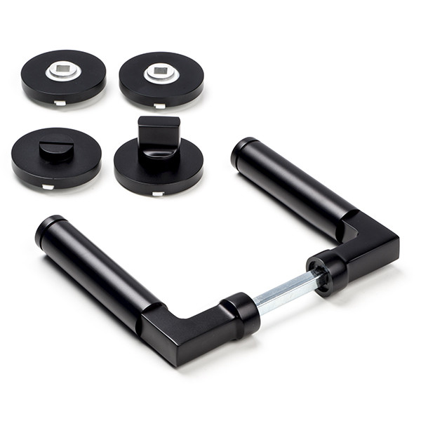 Impresso Deurklink op rozet | Aston (Rond, Toiletsluiting, 2 stuks) 8601231 K010808199 - 1