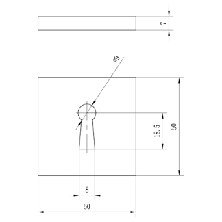 Impresso Deurklink op rozet | Aston (Vierkant, Sleutelgat, 2 stuks) 8601410 K010808198 - 