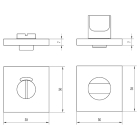 Impresso Deurklink op rozet | Aston (Vierkant, Toiletsluiting, 2 stuks) 8601411 K010808200 - 6