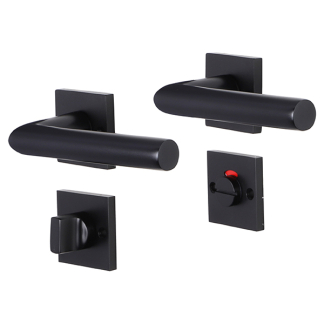 Impresso Deurklink op rozet | London (Vierkant, Toiletsluiting, 2 stuks) 8601417 K010808218 - 2