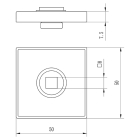Impresso Deurklink op rozet | London (Vierkant, Toiletsluiting, 2 stuks) 8601417 K010808218 - 7