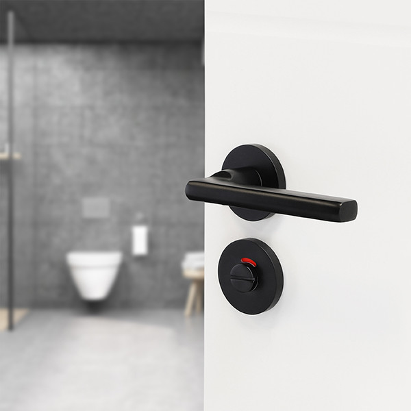 Impresso Deurklink op rozet | Redhill (Rond, Toiletsluiting, Blinde bevestiging, 2 stuks) 8601237 K010808229 - 4