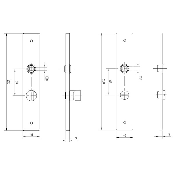 Impresso Deurkruk met wc-sluitingsschild | Impresso | Redhill | 63 mm  (Aluminium, Zwart) 8601432 K010808236 - 6