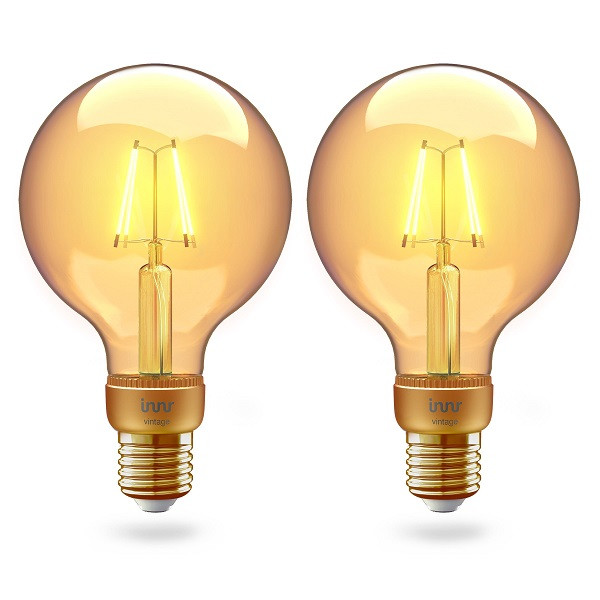 Shetland Vochtig Mens Slimme lamp E27 | Innr | Globe (LED, 4.2W, 350lm, 2200K, Dimbaar, 2 stuks)  Innr Kabelshop.nl